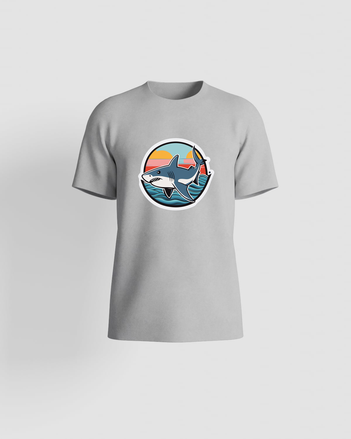 Grey Organic Cotton T‑Shirt with Clean Print 59