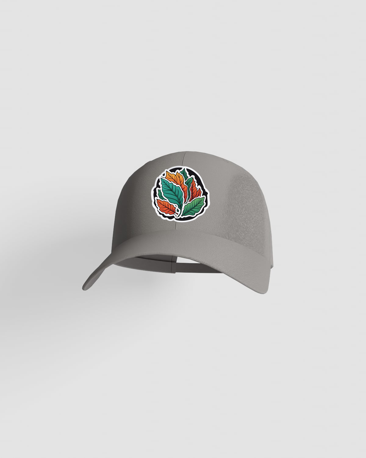 Grey 5-Panel Cotton Cap with Velcro Closure 59