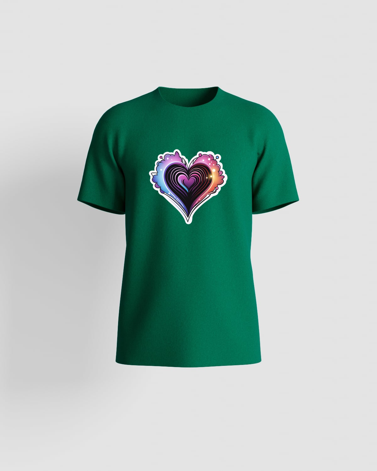 Green Organic Cotton T‑Shirt, Unique Minimalist Print 59