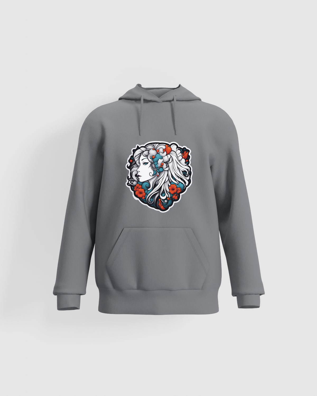 Grey Unisex Organic Cotton Sweatshirt – Smooth Print Surface 59