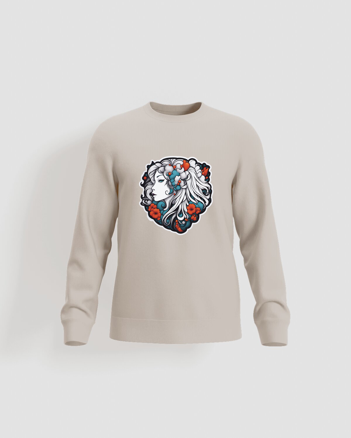Cream Unisex Sweatshirt – Print-Ready 100% Cotton Comfort 59