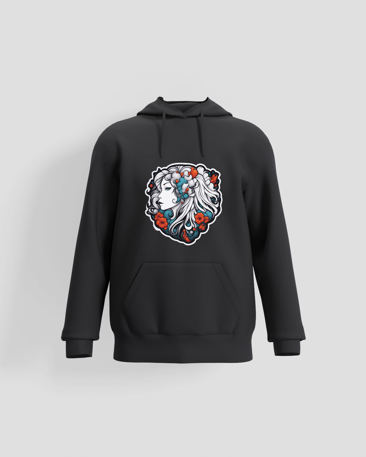 Black Unisex 100% Cotton Sweatshirt – Smooth Print Surface 59