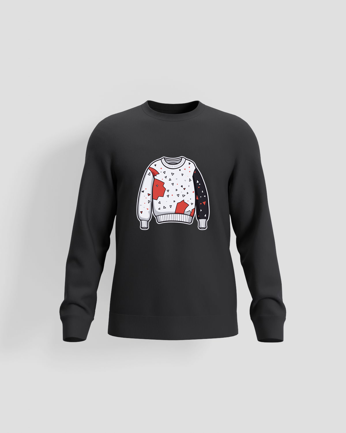 Black Unisex Sweatshirt – Smooth Cotton Print‑Ready Fabric 59