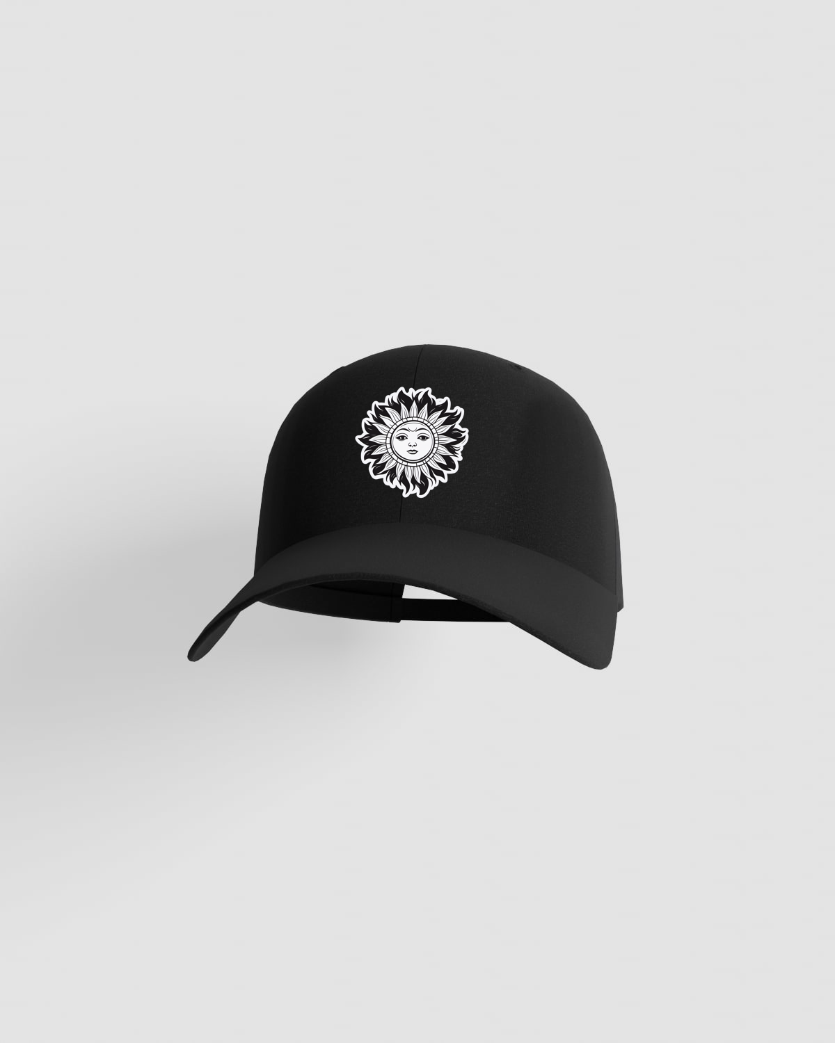 Black Adjustable Cotton Cap with Velcro Closure 59