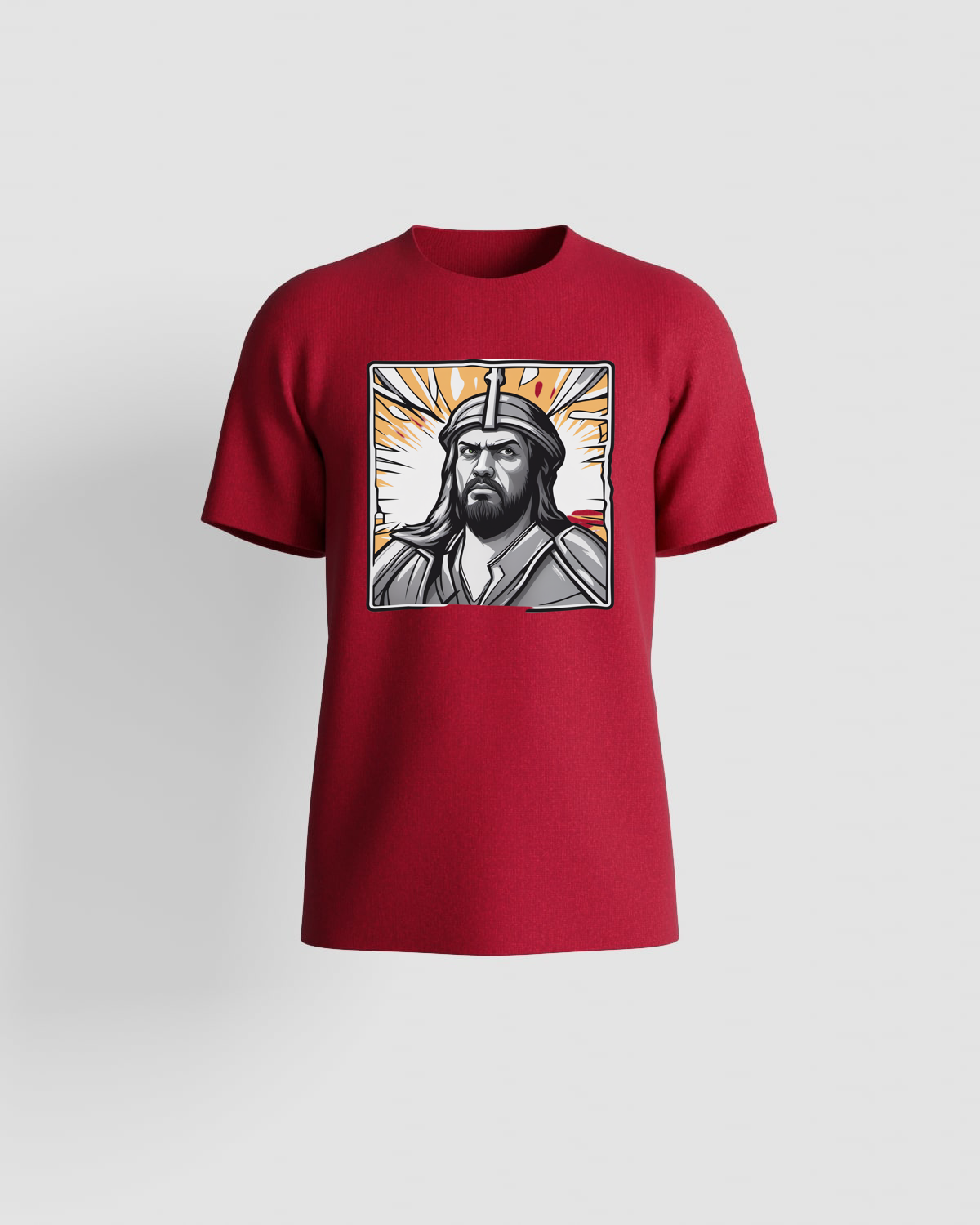 Red T-Shirt with Vibrant Abstract Design 59