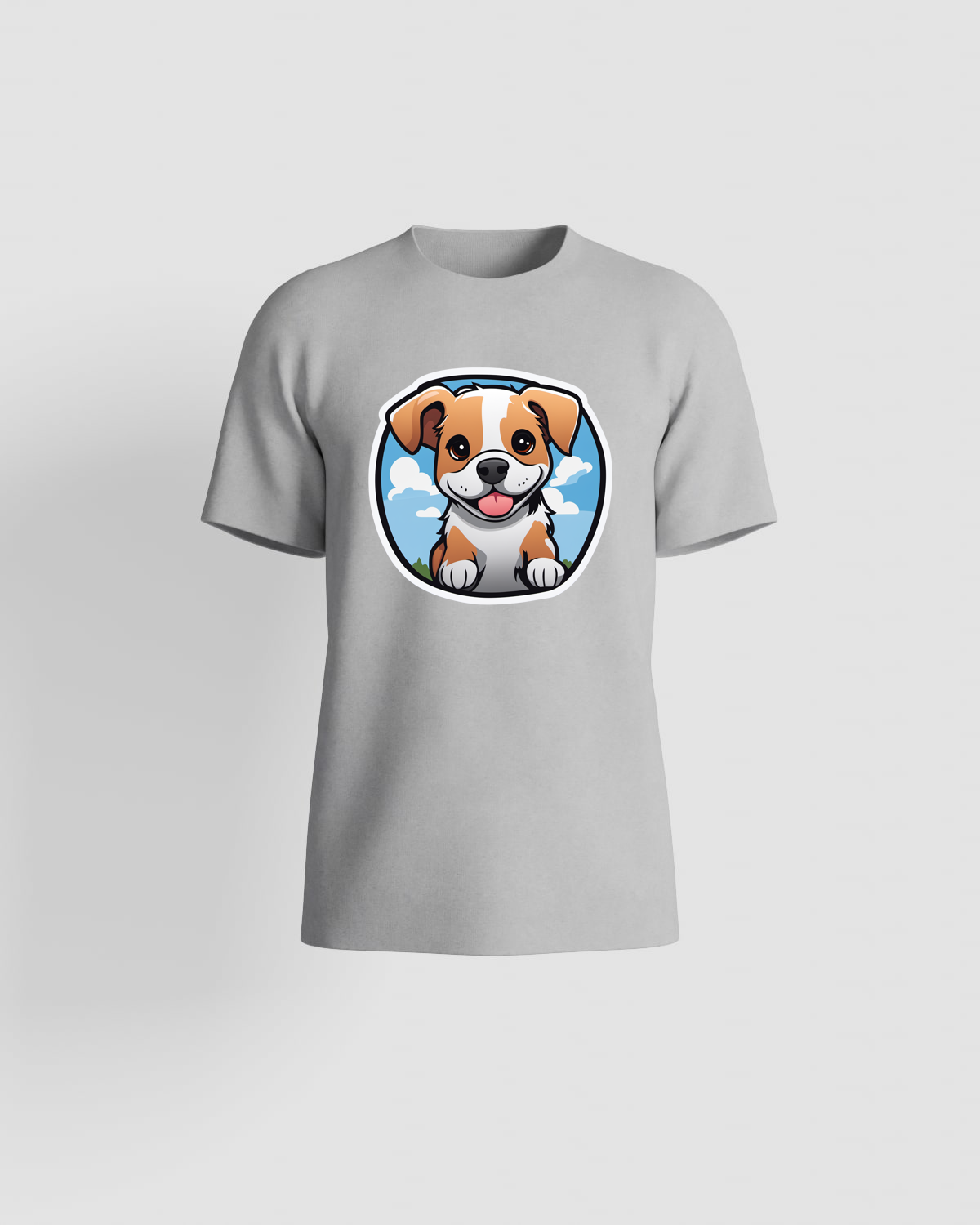 Grey T-Shirt with Minimalist Graphic Print 59