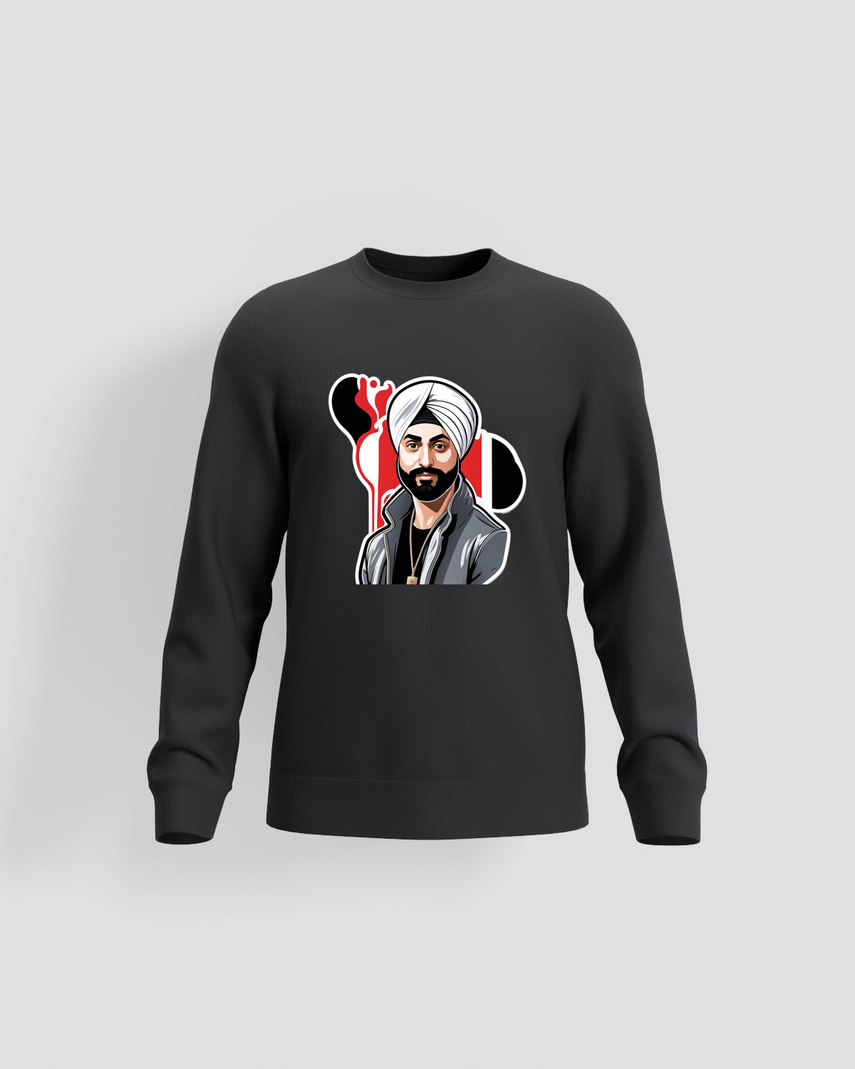 Black Unisex 100% Cotton Sweatshirt – Durable Print Quality 0