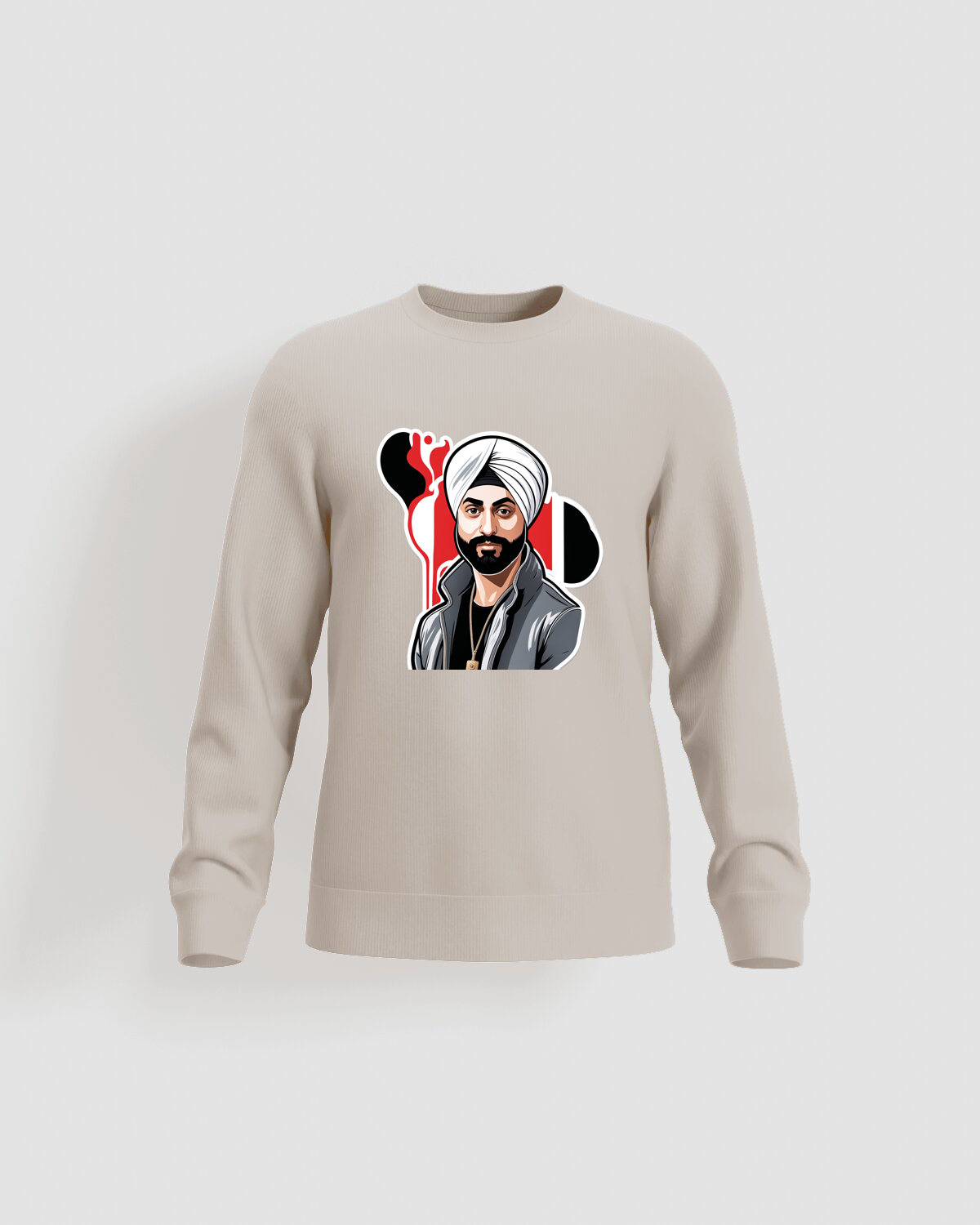 Cream Unisex Sweatshirt Print‑Ready 100% Cotton Comfort 59