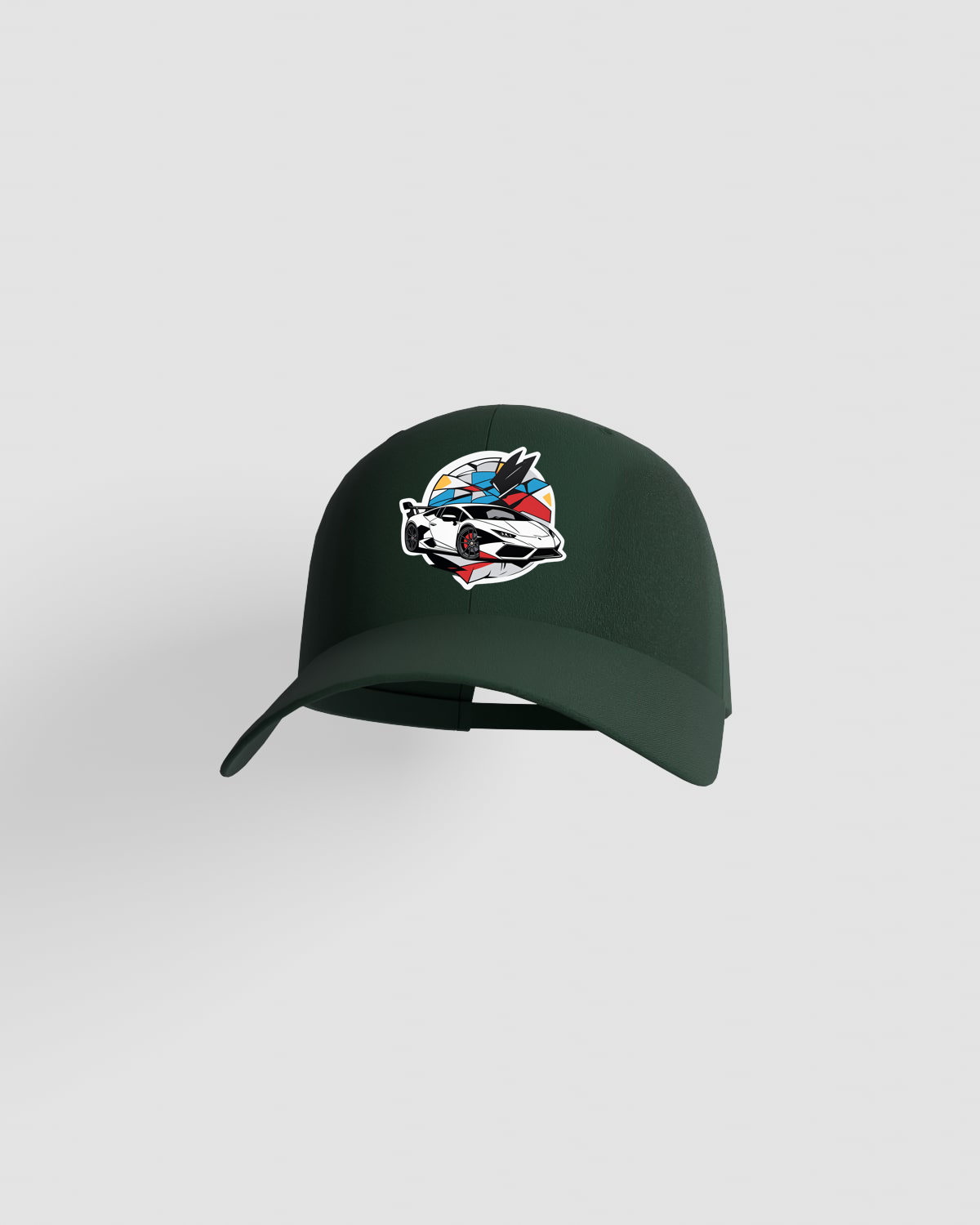 Green 5-Panel Cotton Cap with Velcro Closure 59