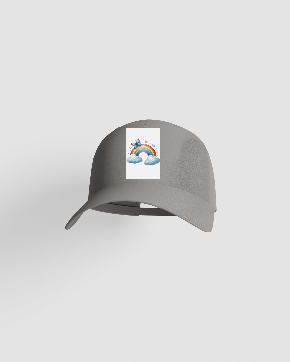 Grey 5‑Panel Cotton Cap with Velcro 59
