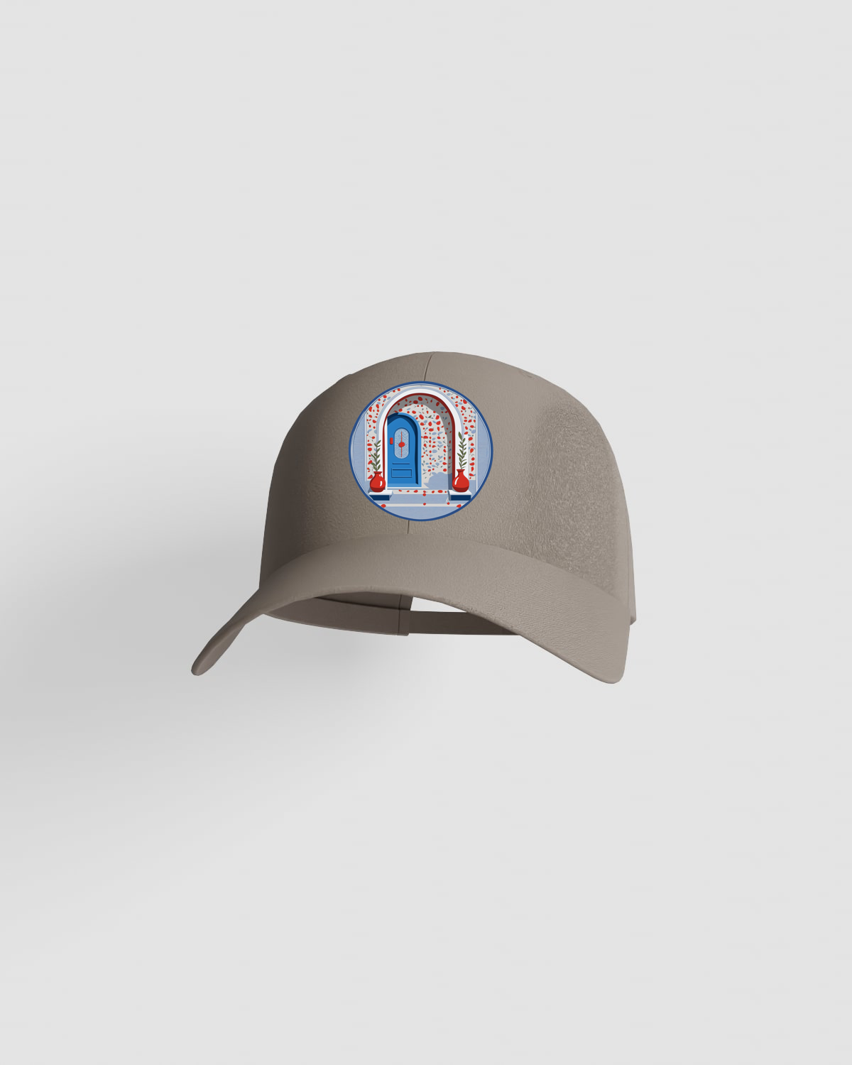 Khaki Cotton Cap with Velcro Closure for Custom Prints 59