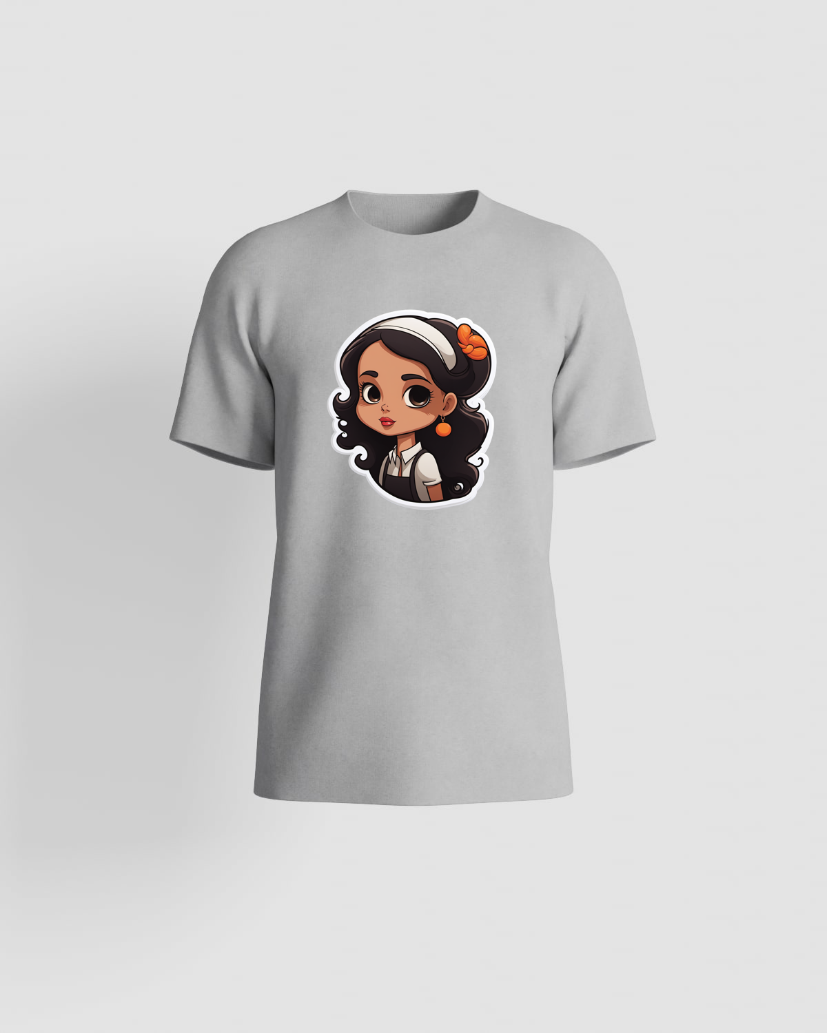 Grey Organic T-Shirt with Bold Graphic Design 59