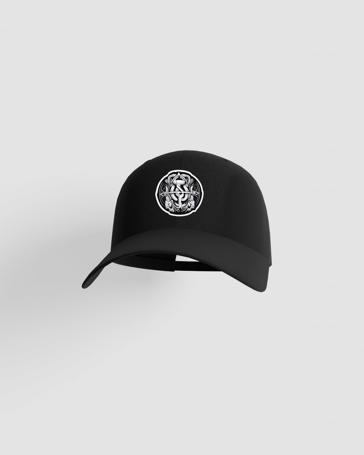 Black Cotton Cap with Adjustable Velcro Closure 59