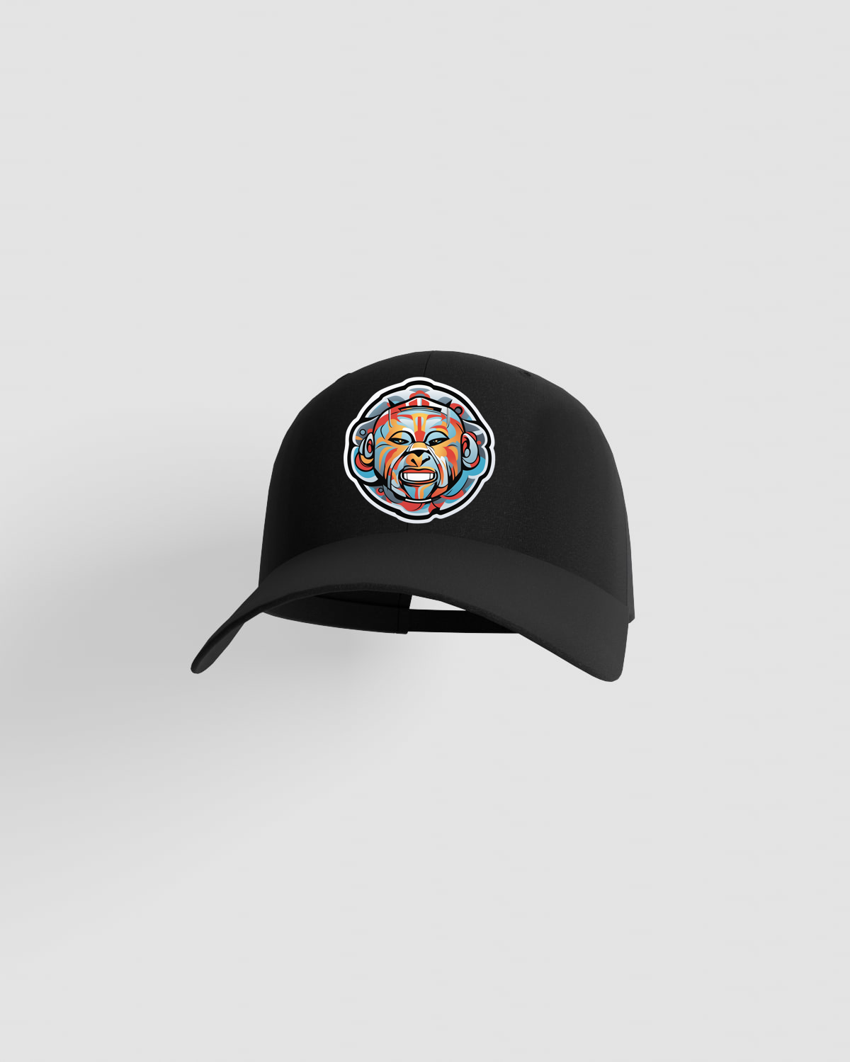 Black Classic 5-Panel Cotton Cap with Velcro Closure 59