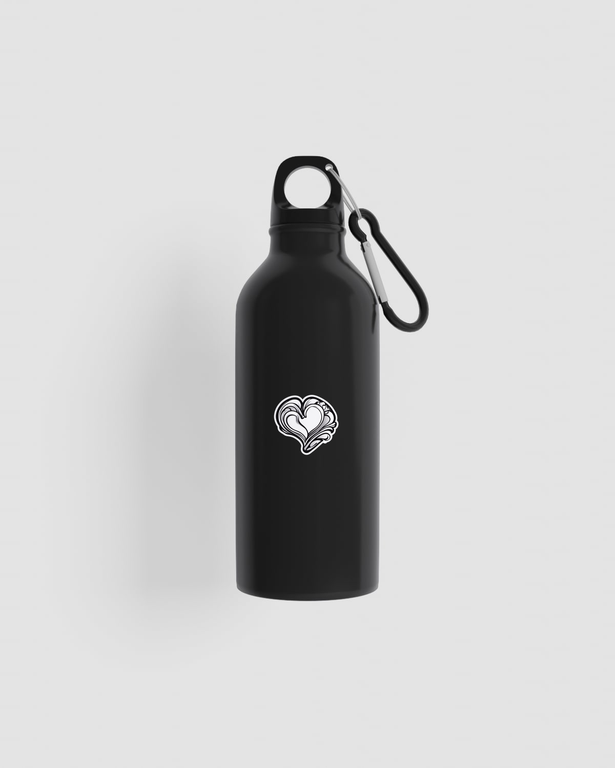 Recycled Aluminum Water Bottle with Screw Cap and Carabiner 59