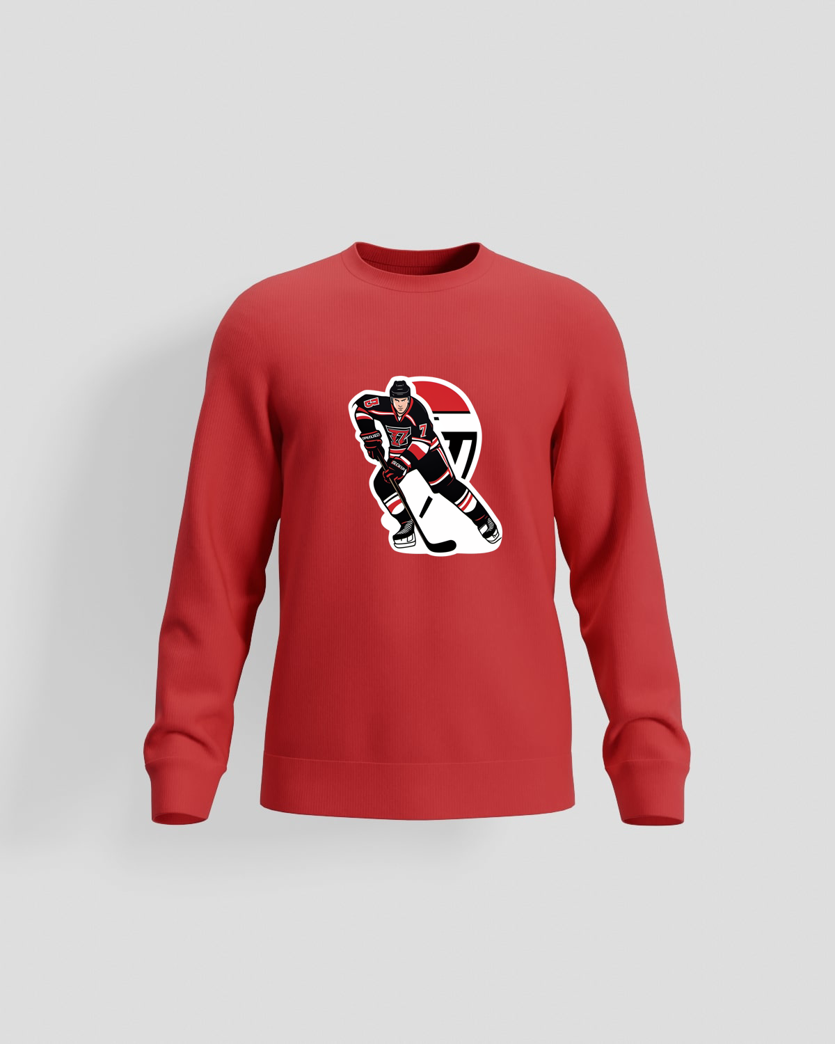 Red Unisex Sweatshirt with Bold Graphic Print 59