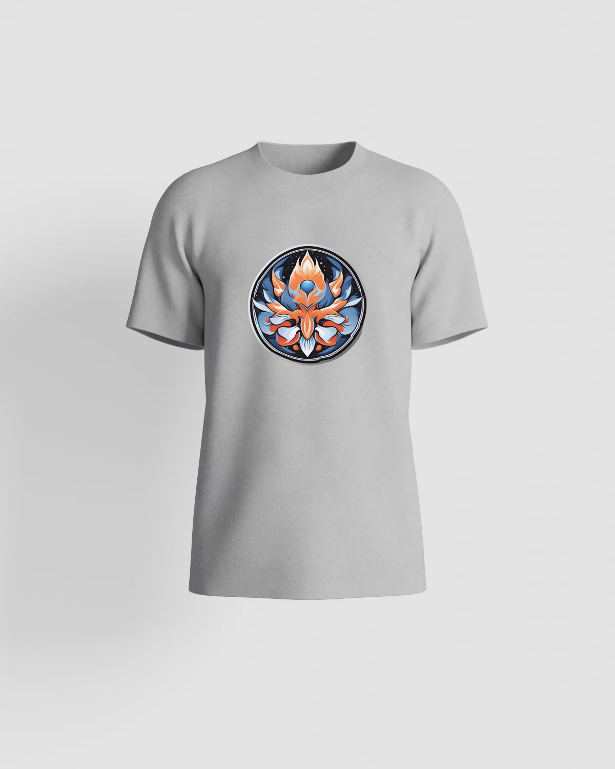 Grey Short Sleeve Crew Neck Eco‑Cotton T-Shirt 59