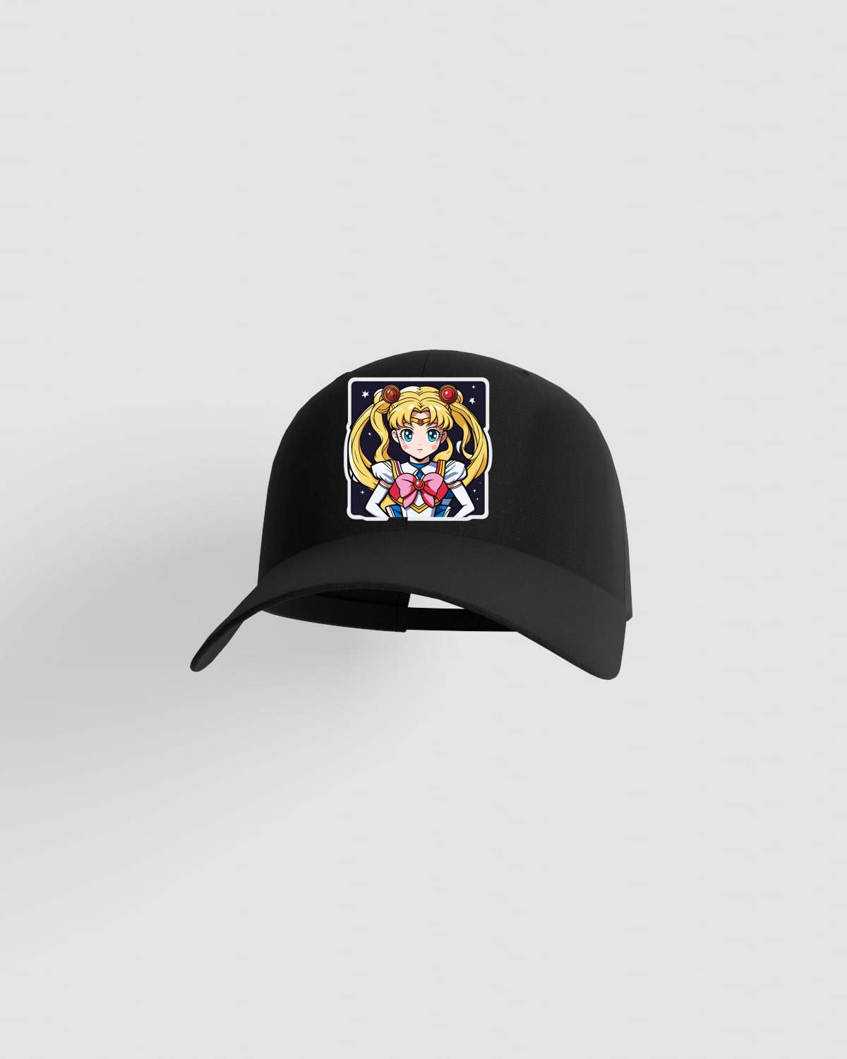 Black Adjustable Cotton Cap with Velcro Closure 59