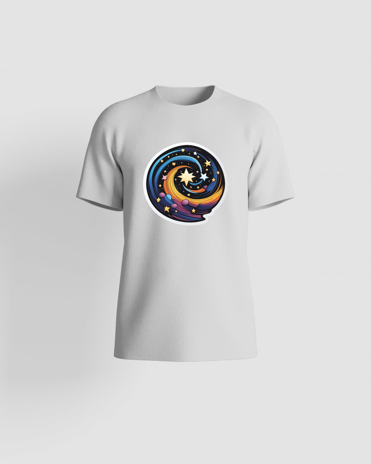 White Organic T-Shirt with Unique Geometric Print 59