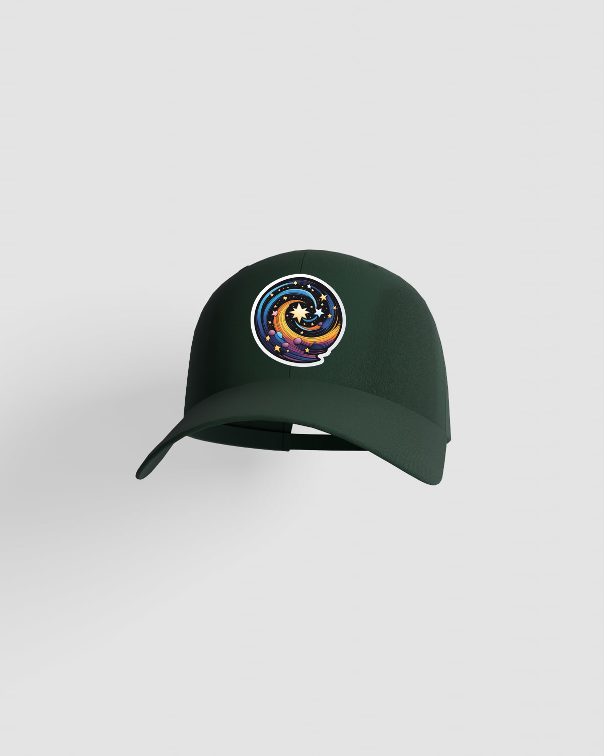 Green 5-Panel Cotton Cap with Adjustable Velcro Closure 59