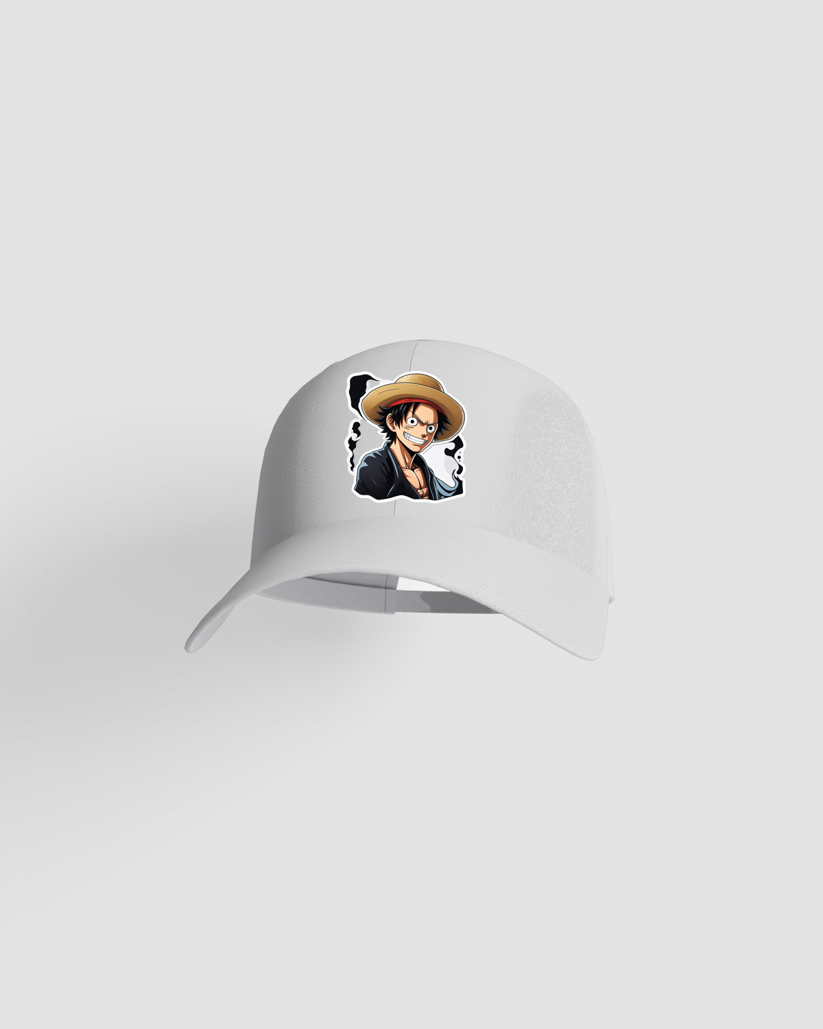 White Classic 5-Panel Cotton Cap with Velcro Closure 59