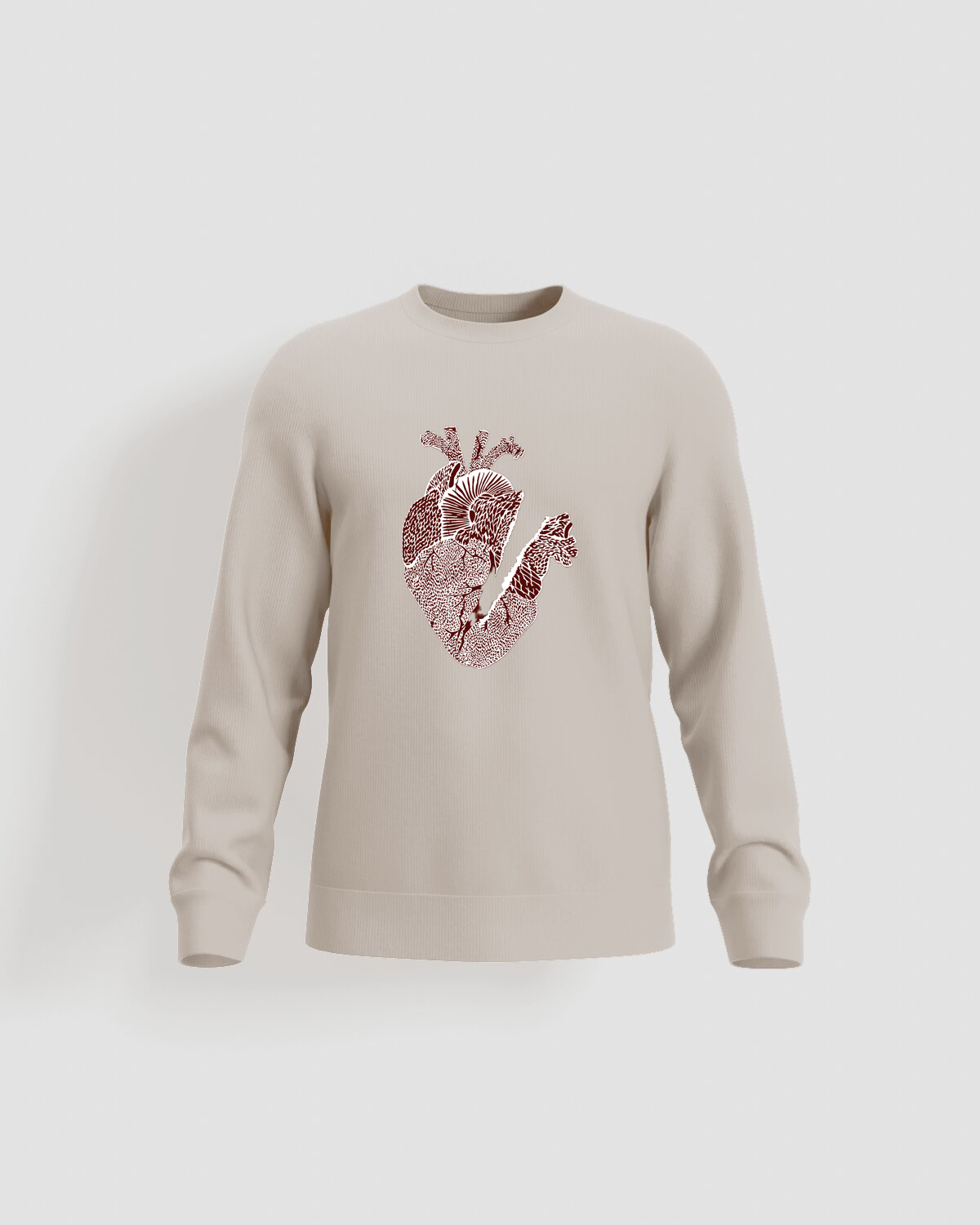 Cream Unisex Sweatshirt with Classic Crew Neck 59