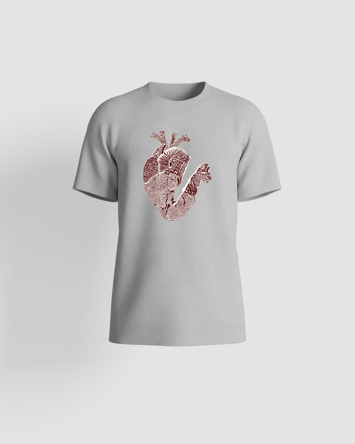 Grey Organic Cotton T-Shirt with Clean Design 59