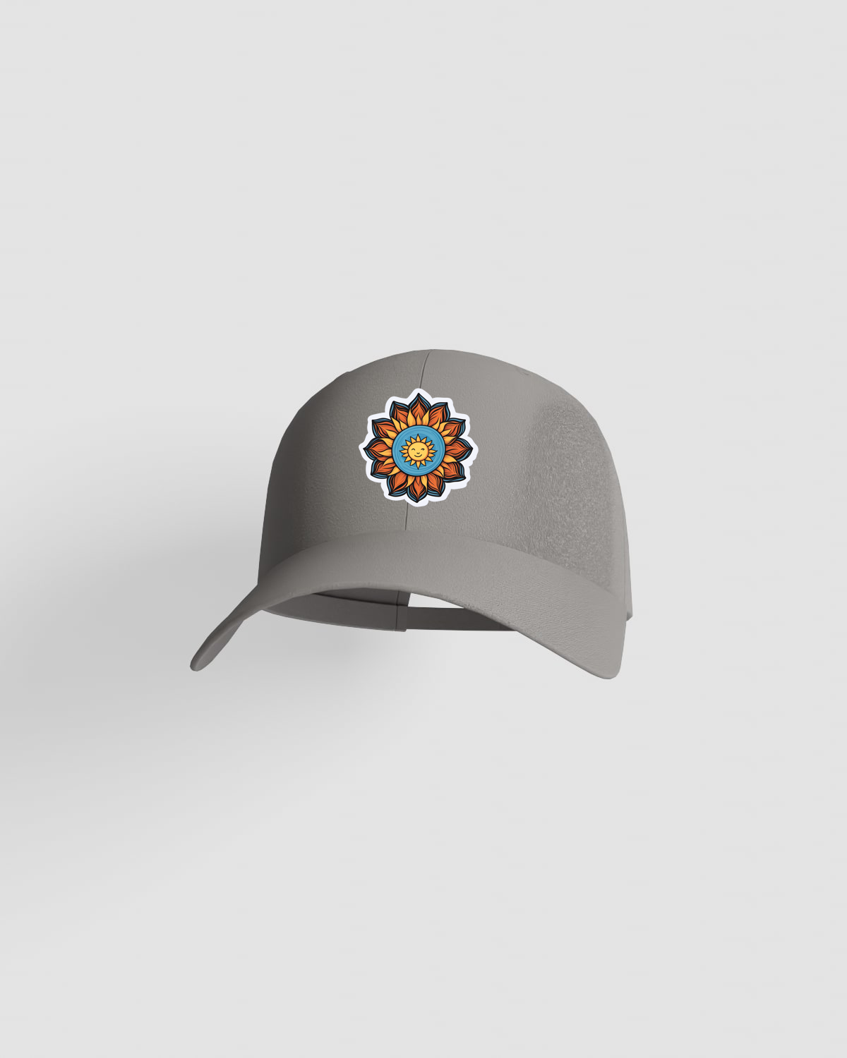 Grey Classic Cotton Cap with Adjustable Velcro Closure 59