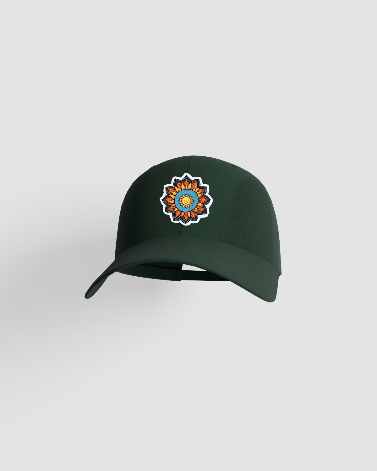 Green 5‑Panel Cotton Cap with Velcro 59