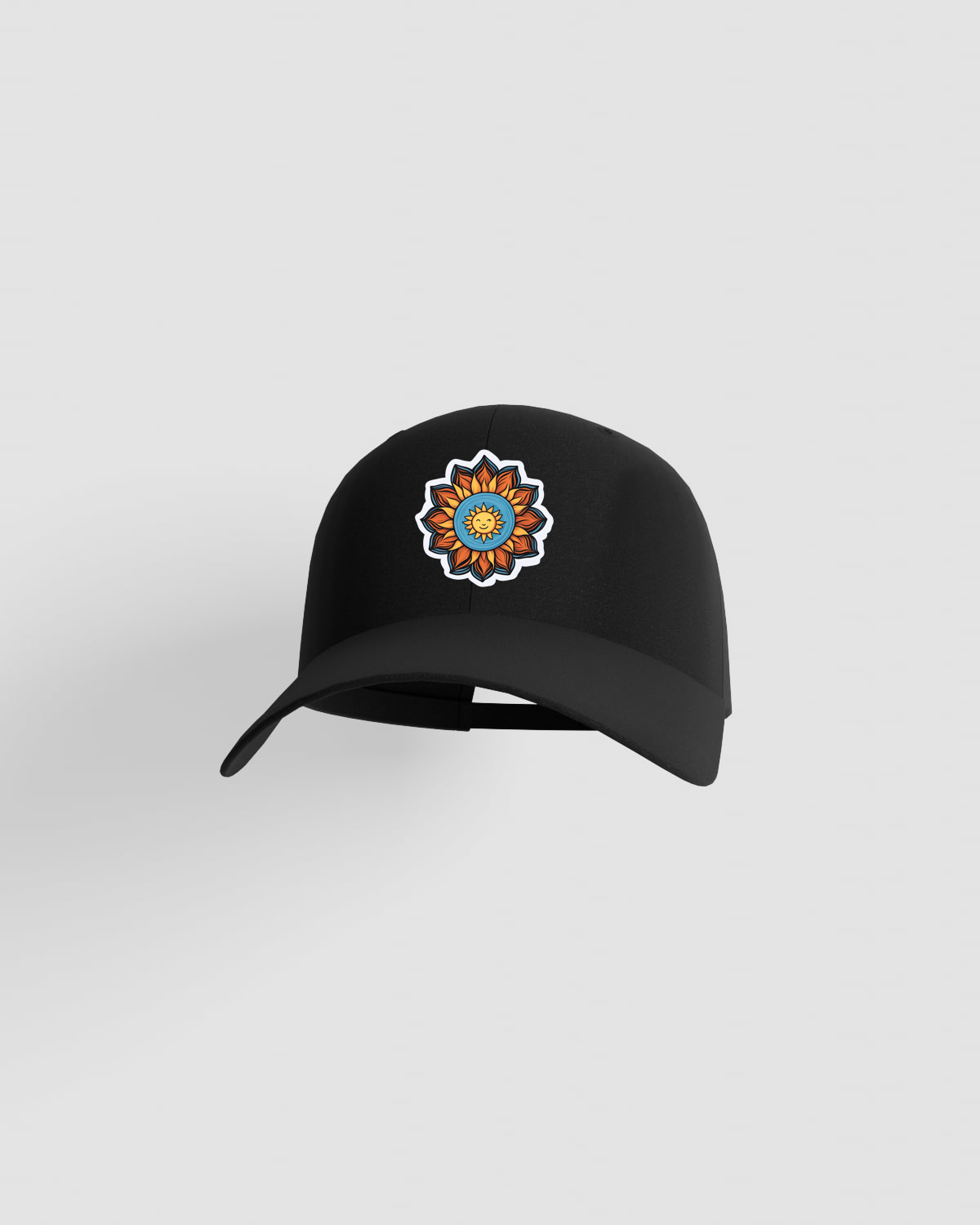 Black Adjustable Cotton Cap with Velcro Closure 59