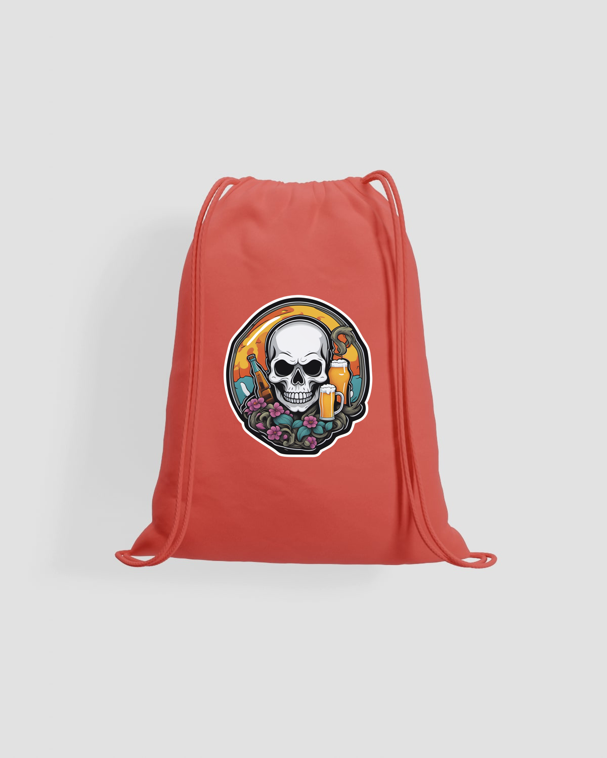 Logo-Friendly Drawstring Bag – Smooth Ironed Cotton Gym Tote 59