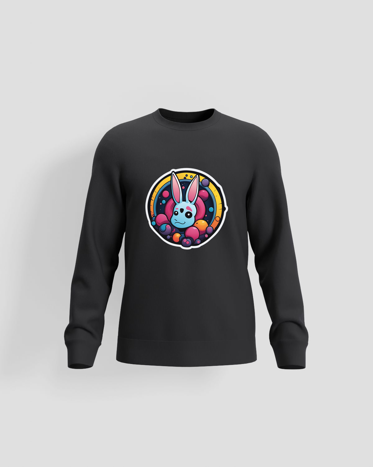 Black Unisex Sweatshirt – Smooth Print‑Ready Fabric 59