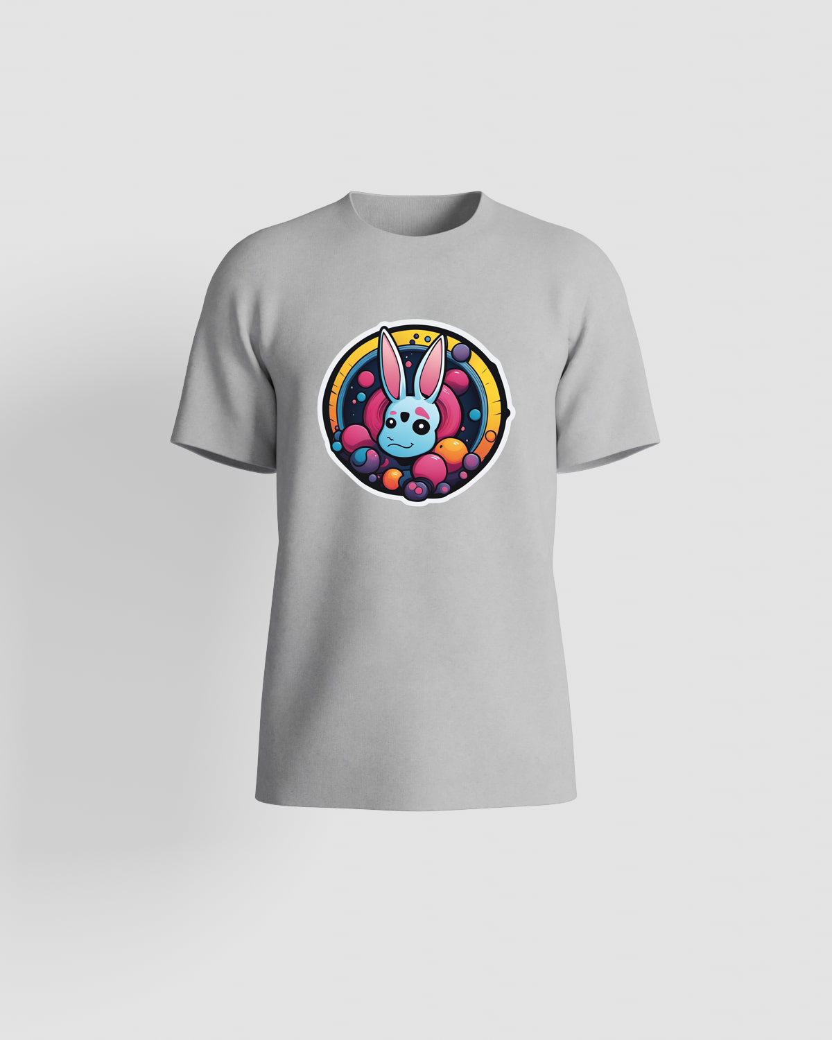 Grey T-Shirt with Minimalist Graphic Print 59