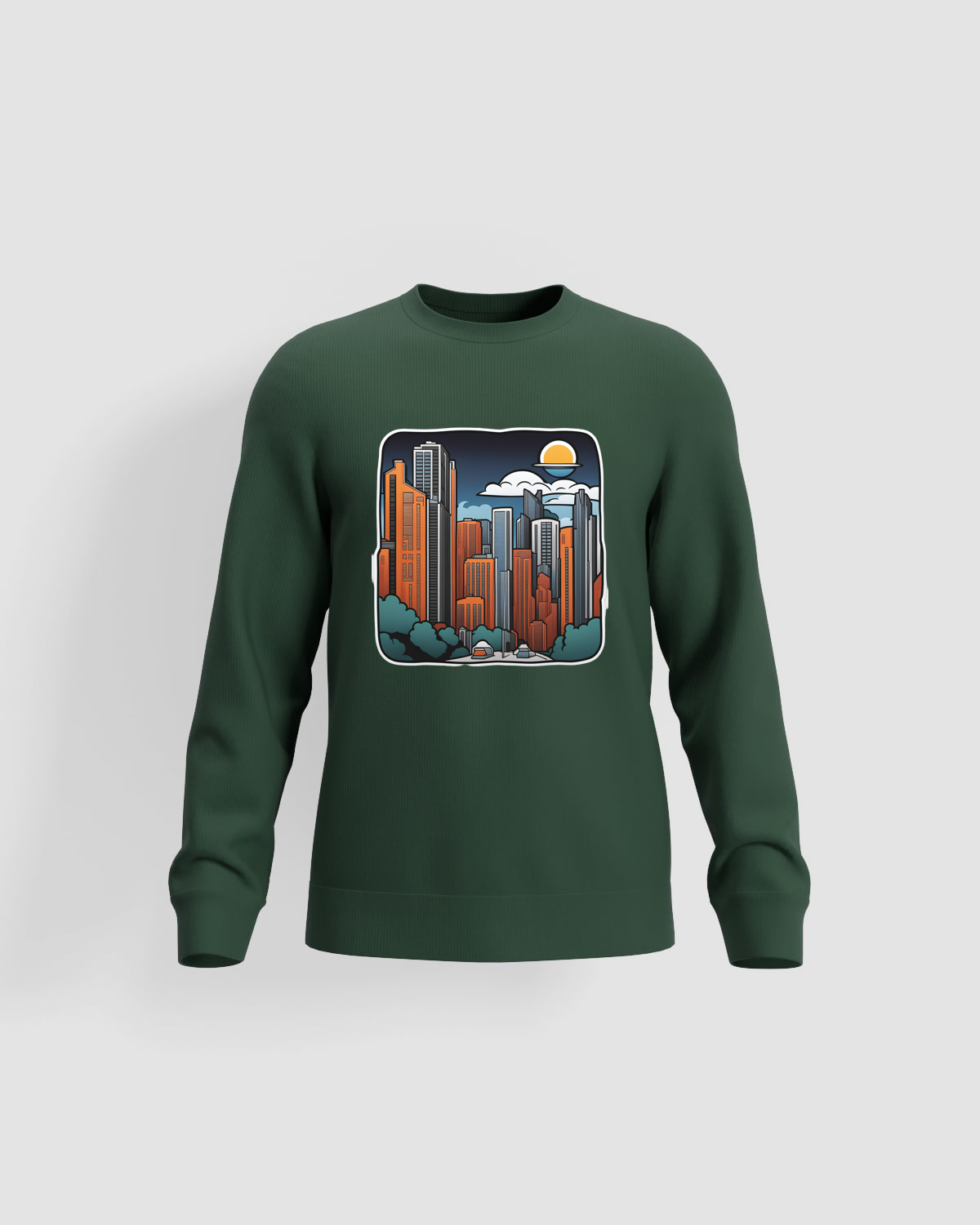 Green Organic Cotton Unisex Sweatshirt with Set‑In Sleeves 59