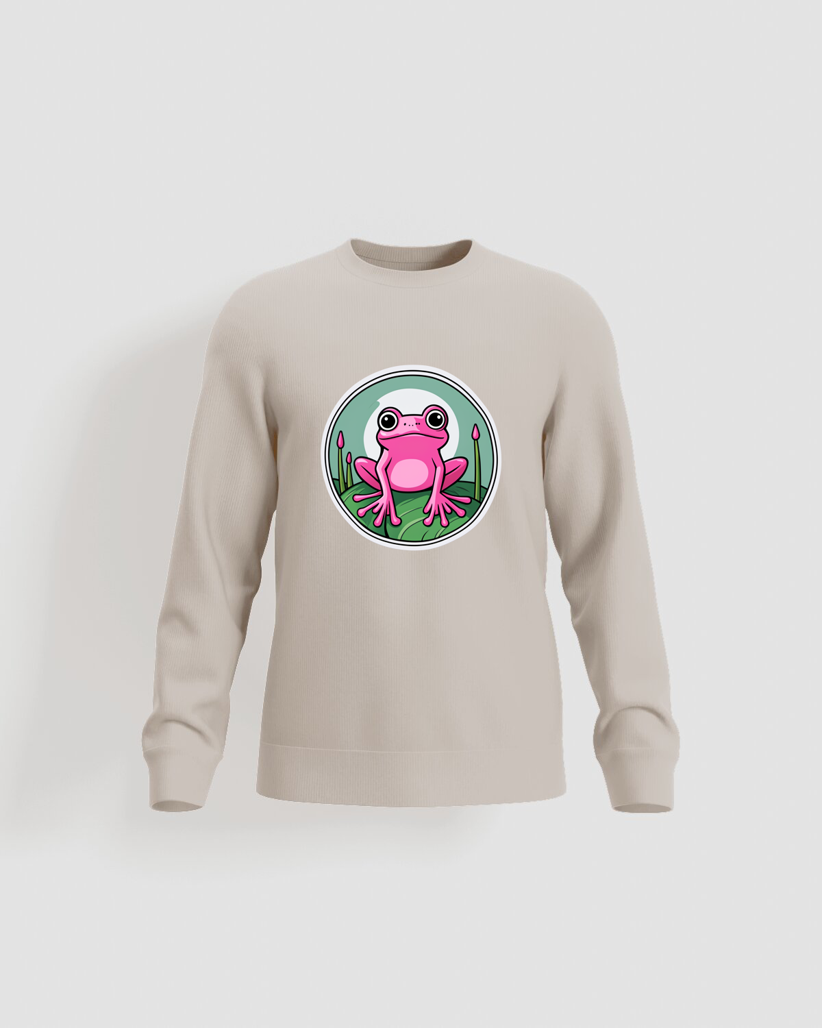 Cream Crew Neck Unisex Sweatshirt Organic Cotton Comfort 59