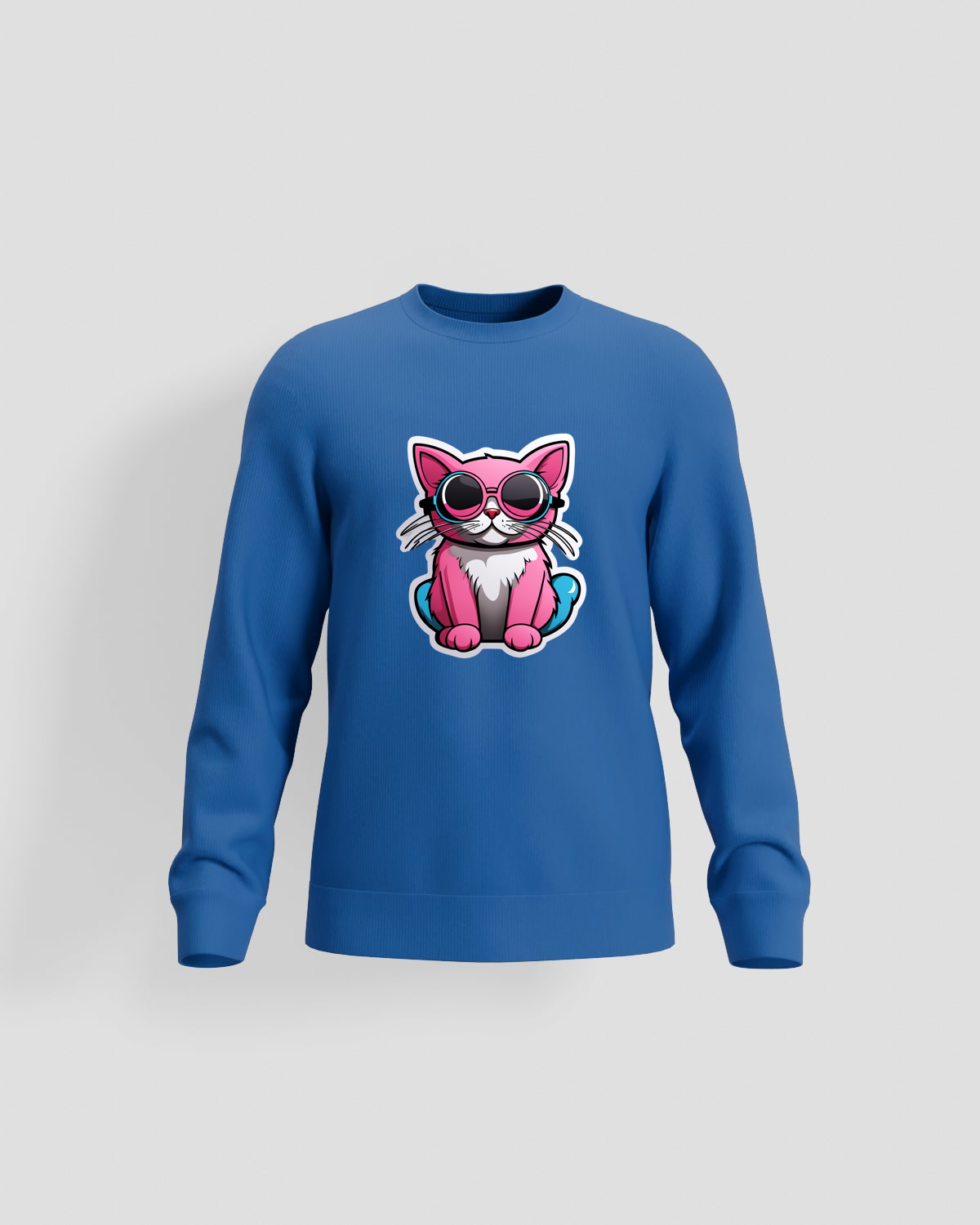Blue Unisex Organic Cotton Sweatshirt with Brushed Finish 59
