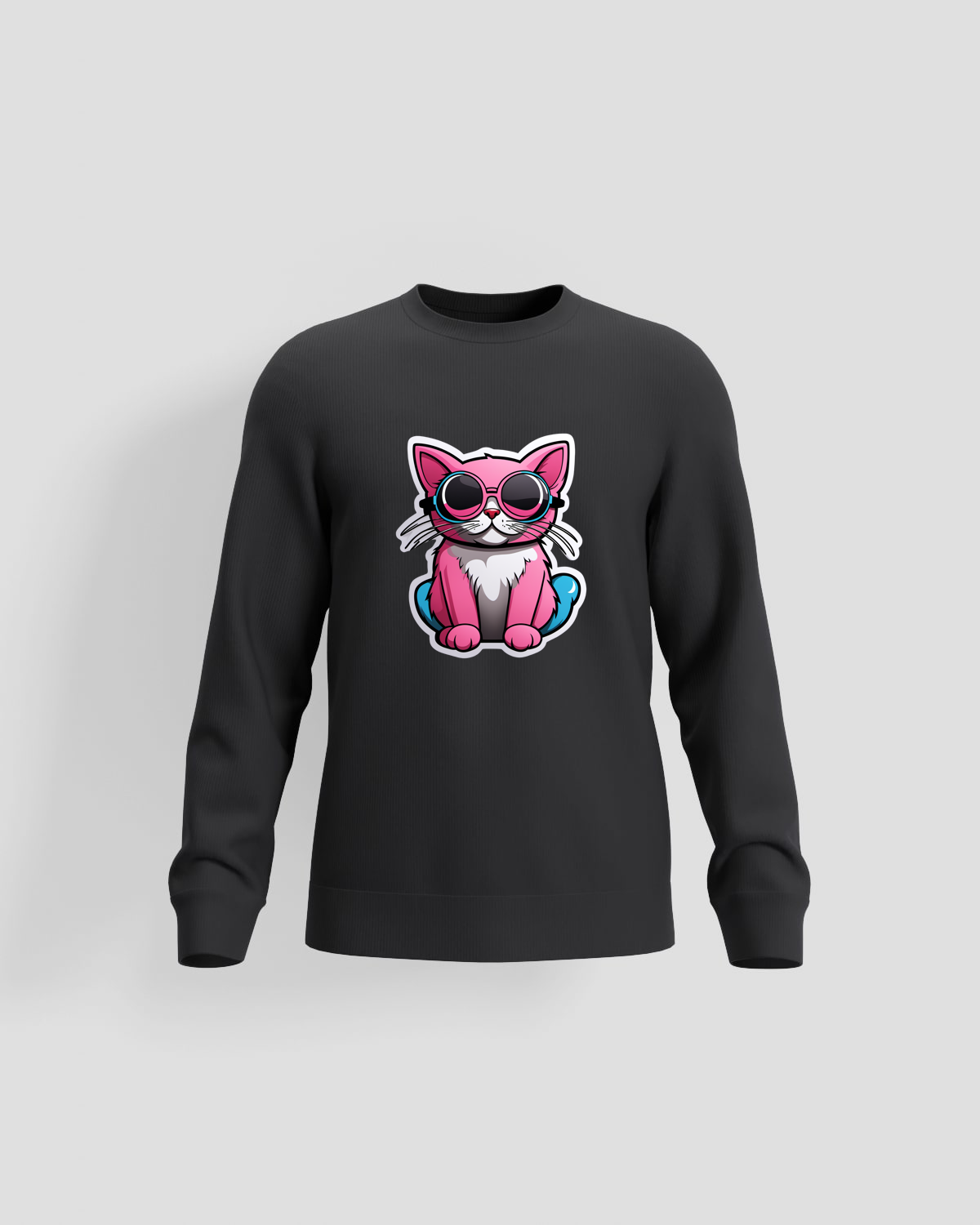 Black Unisex Sweatshirt – 100% Cotton, Set‑In Sleeves 59