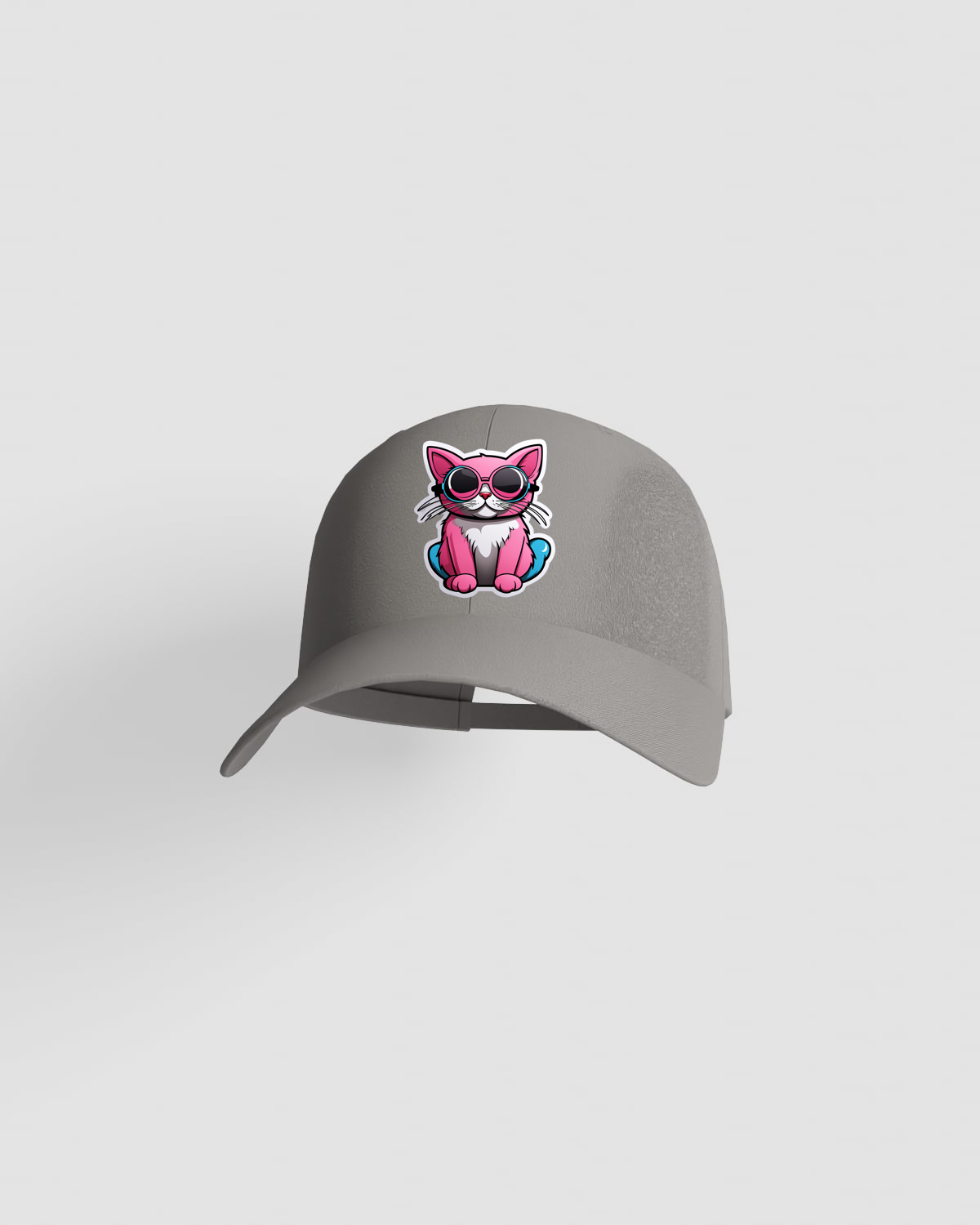 Grey Adjustable Cotton Cap with Velcro Closure 59