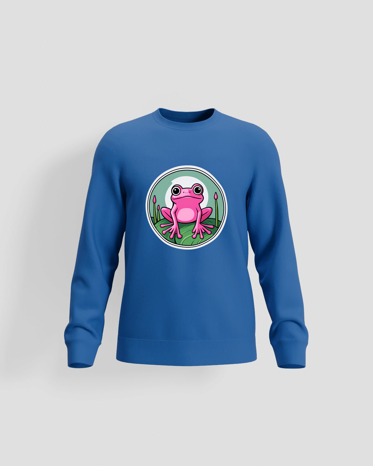 Blue Unisex Sweatshirt Classic Crew Neck 59