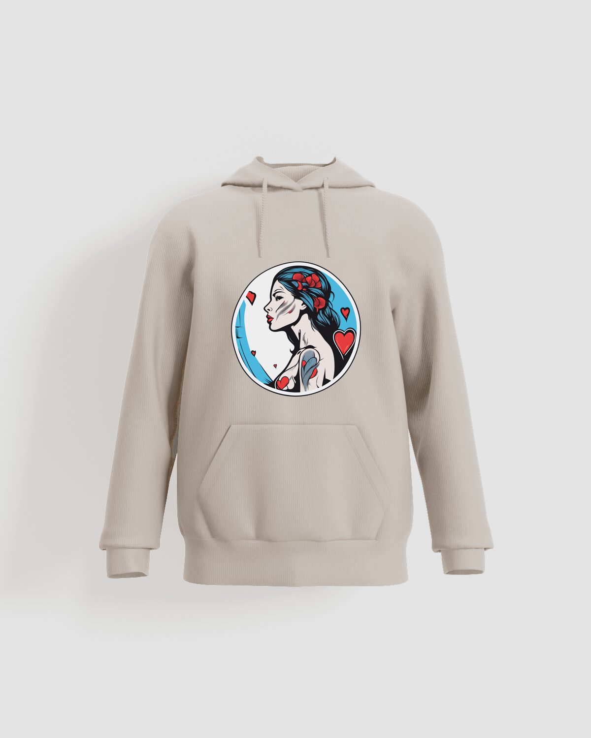 Cream Soft Cotton Crew Neck Unisex Sweatshirt 59