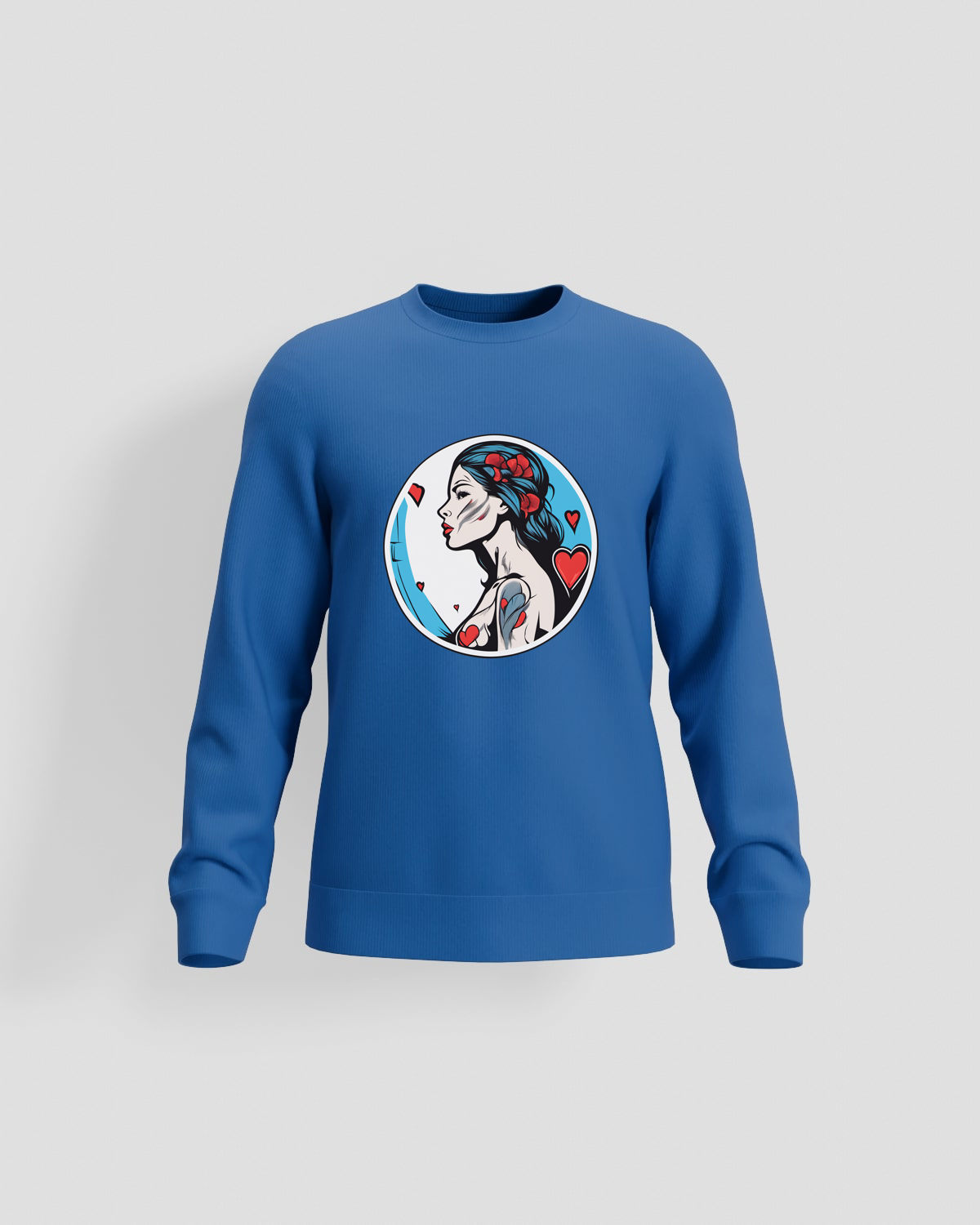 Blue Unisex 100% Cotton Sweatshirt – Durable Print Quality 59