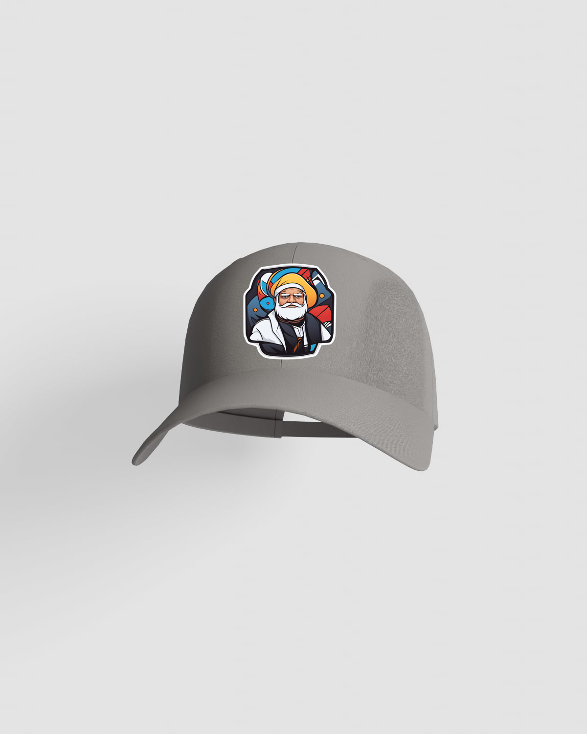 Grey Adjustable Cotton Cap with Velcro Closure 59