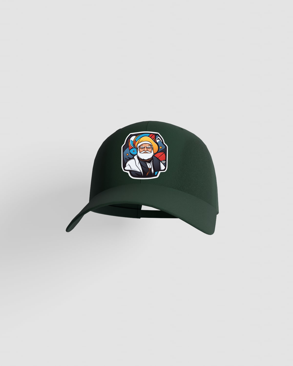 Green Adjustable Cotton Cap with Velcro Closure 59