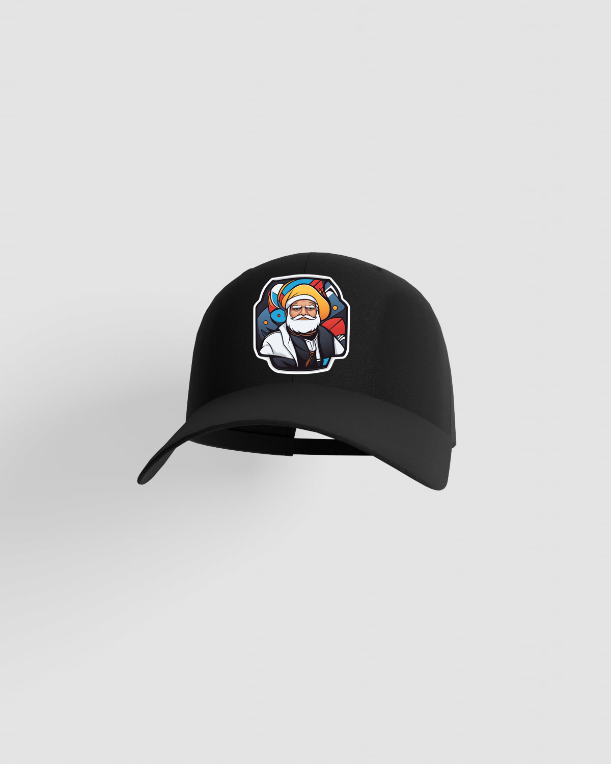 Black Adjustable Cotton Cap with Velcro Closure 59