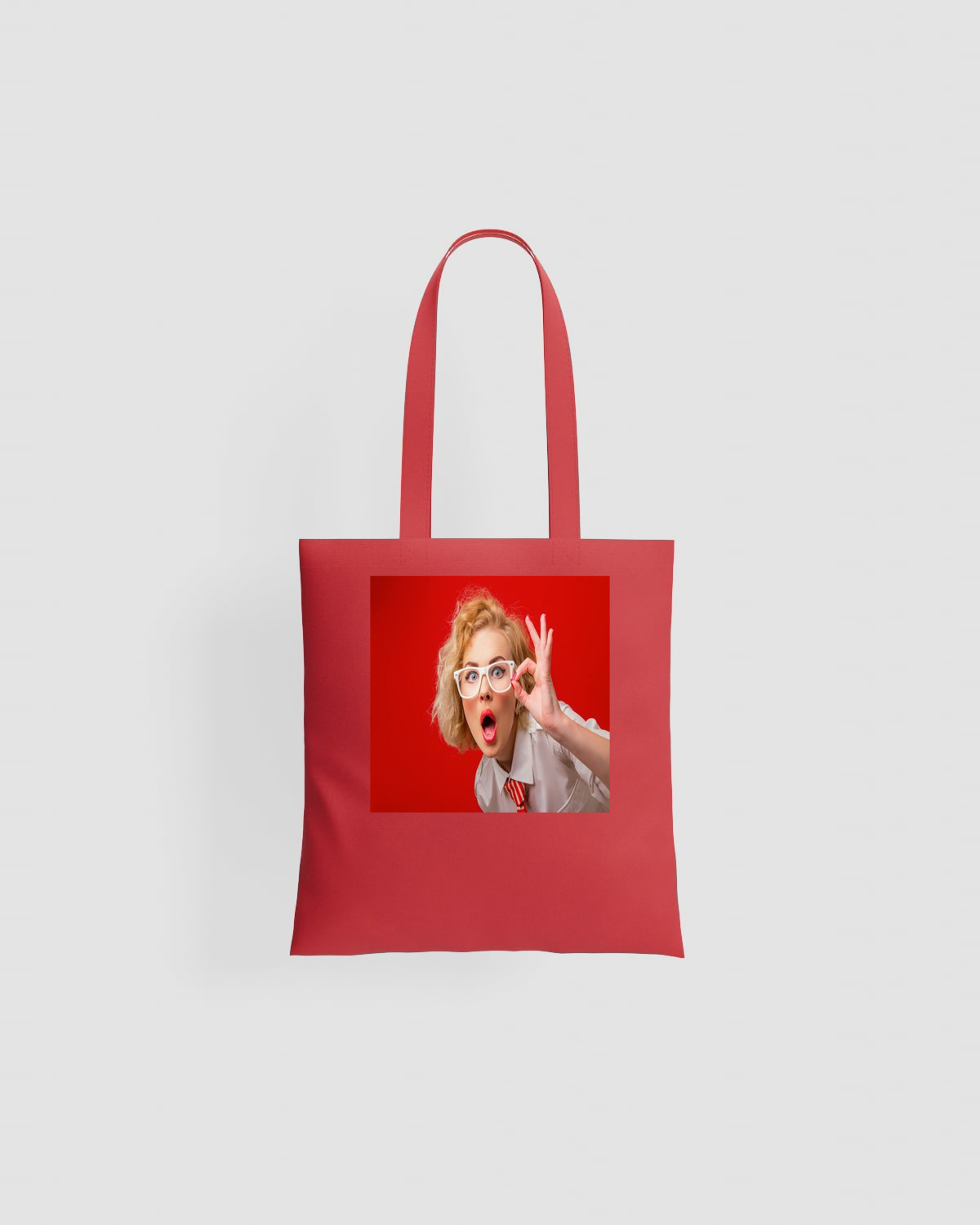 Tote bag, customizable, 100% cotton, unisex, Red 0