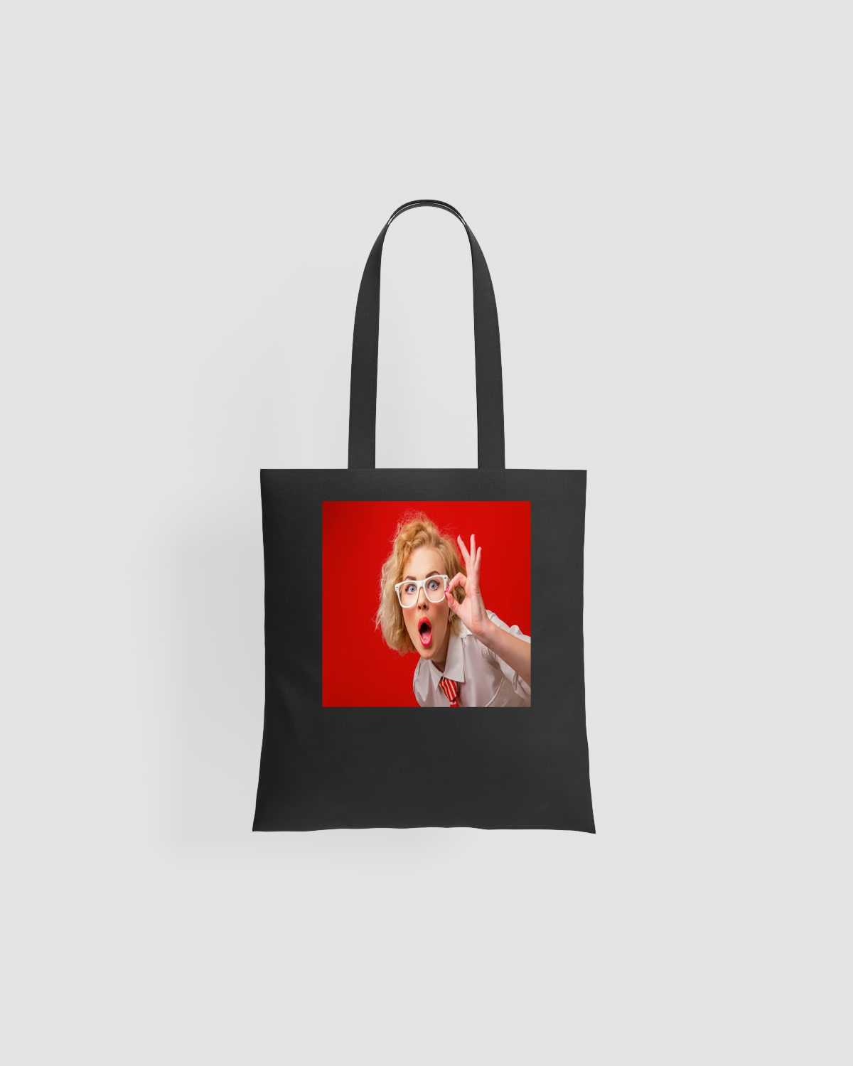 Tote bag, personnalisable, 100 % coton, Noir