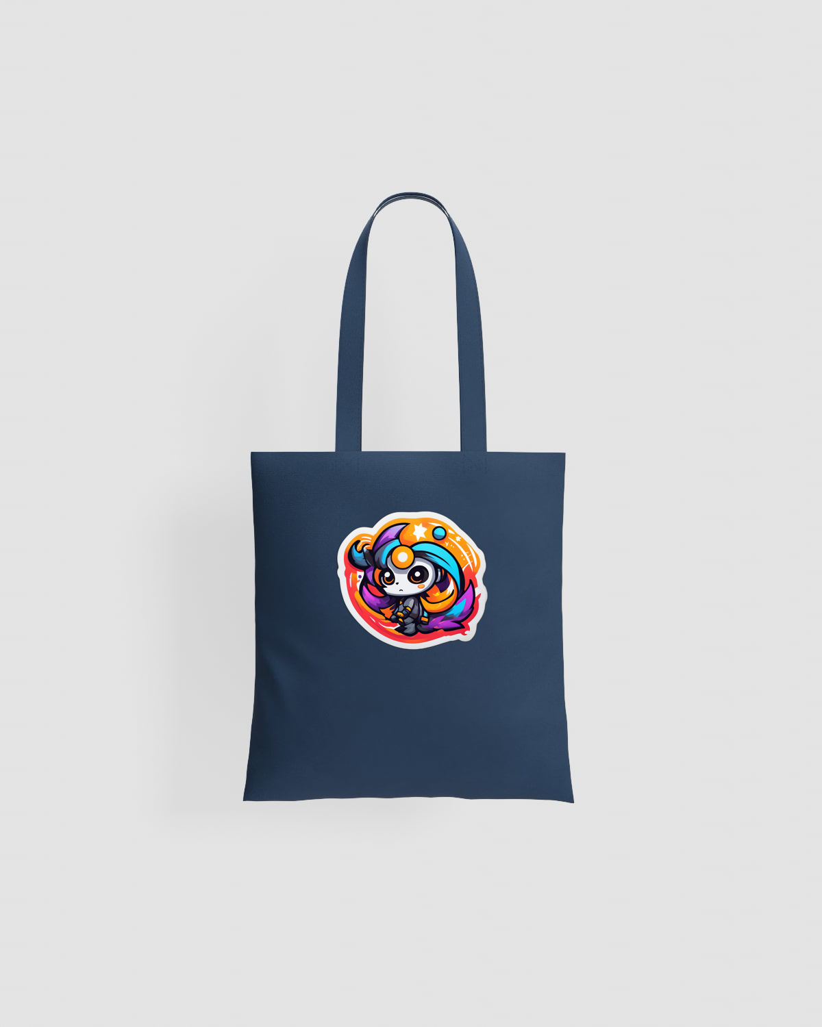 Tote bag, personnalisable, 100 % coton, Bleu