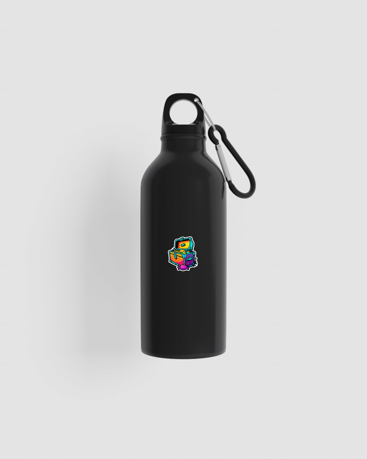 Water bottle, customizable, 100% recycled steel, Black