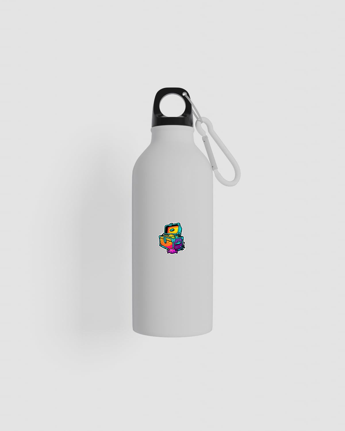 Water bottle, customizable, 100% recycled steel, White