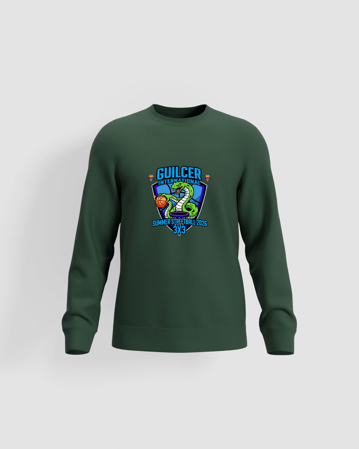 Sweatshirt con logo serpente verde e pallone arancione trasparente